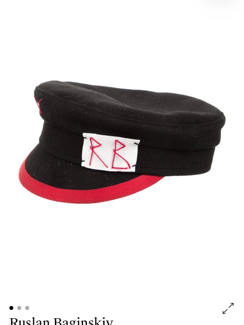 Ruslan Baginskiy Black and Red Baker Boy Hat